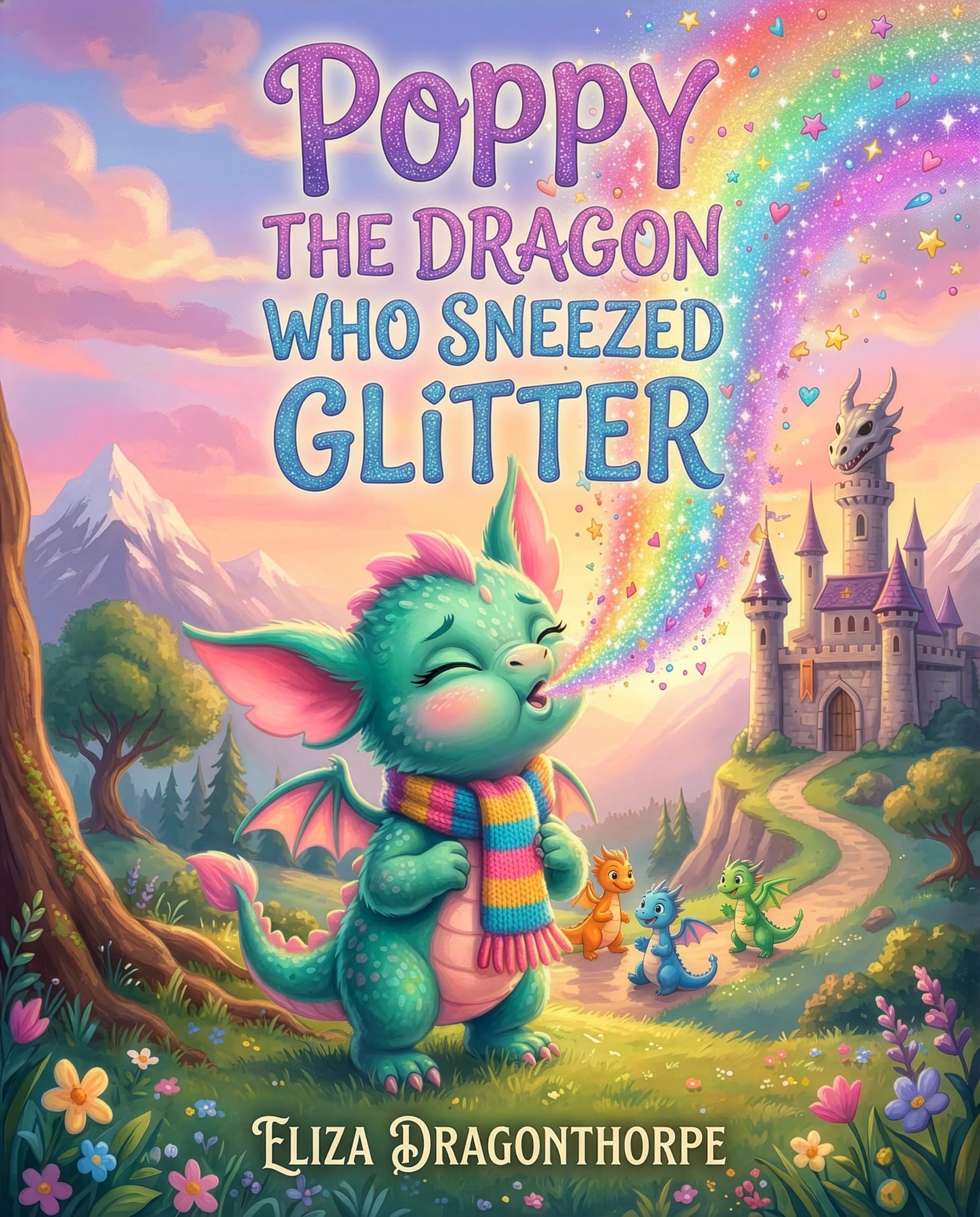Poppy the Dragon Who Sneezed Glitter book cover
